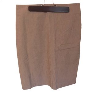 Brown Stretch Pencil Skirt